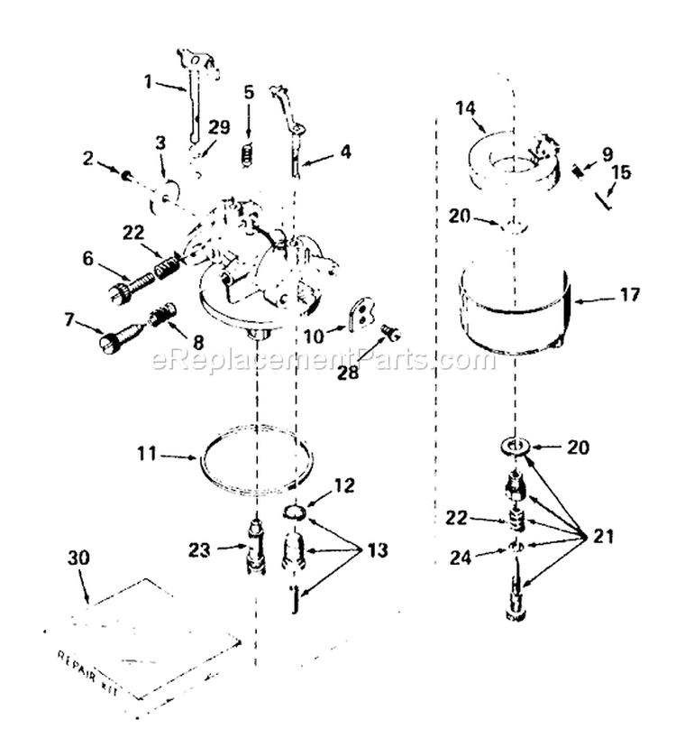 Page B Diagram and Parts List for 8647-1  Briggs and Stratton Generator